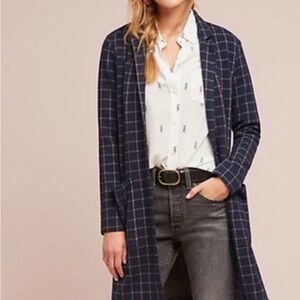 Anthropologie Women's cream Checkered Coat